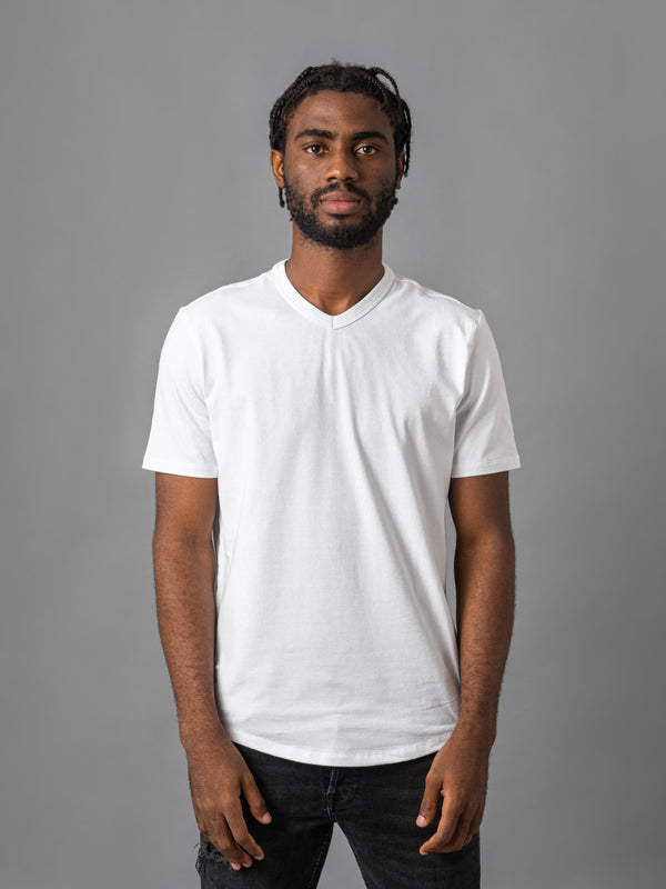 V Neck White