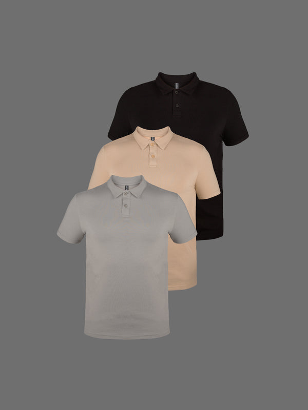 3-Pack Natural Tones Polo